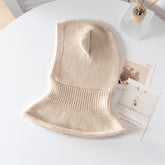 Womens Bear Ear Cashmere Balaclava Cute Cashmere Knit Hood